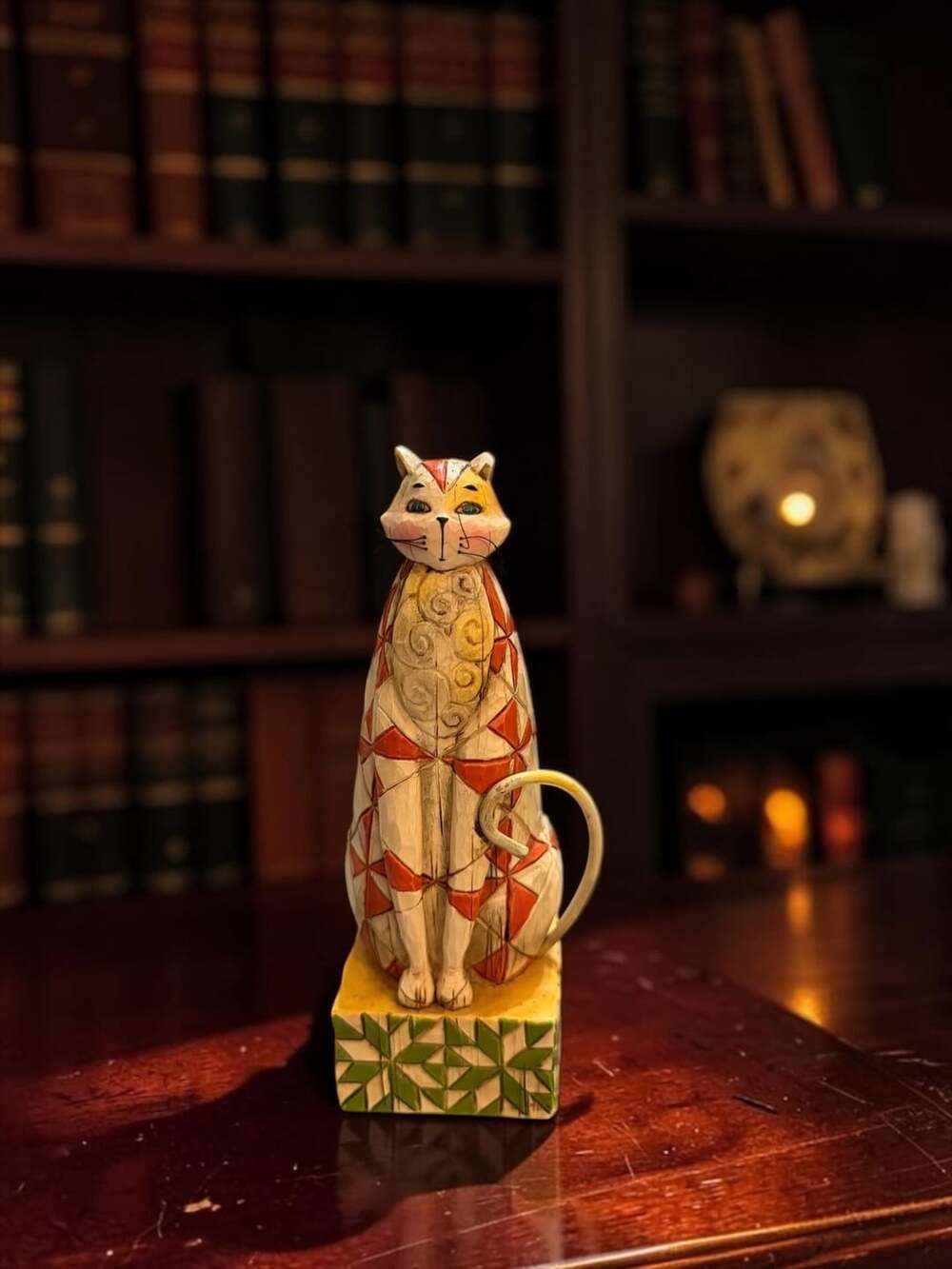 Jim Shore Heartwood Creek Abraham Cat Figurine Patchwork 2003
